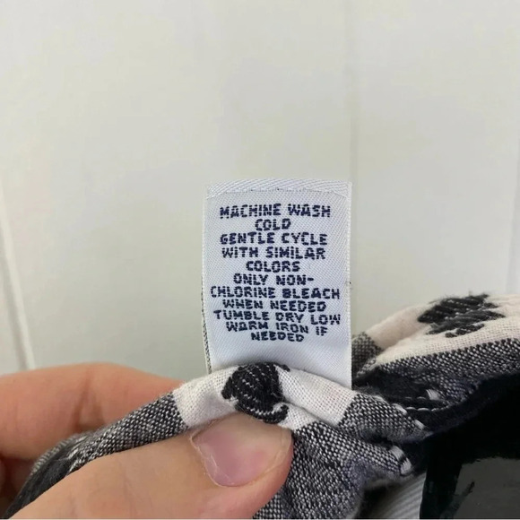 VTG Westbound Black White Gingham Plaid Button Front Shirt Christmas tree Size L - Picture 11 of 12